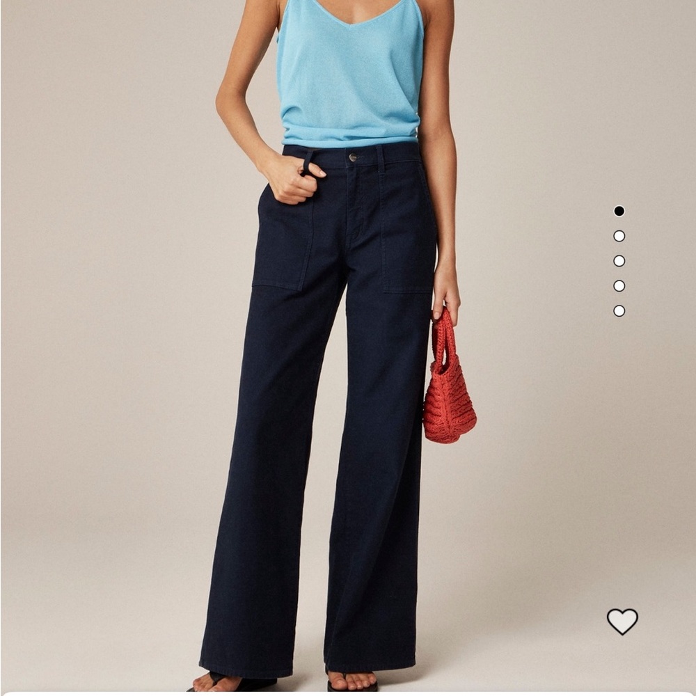 J. Crew Camp-Pocket Wide Leg Navy Blue Pants